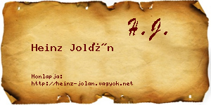 Heinz Jolán névjegykártya