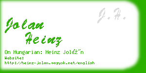 jolan heinz business card